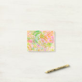 Abstracte bloemen en bladeren post-it® notes (Op bureau)