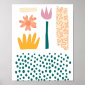 Abstracte bloemen en bladeren poster (Voorkant)