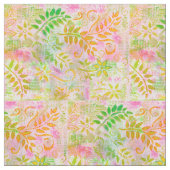 Abstracte Bloemen en Bladeren Stof (Close Up)