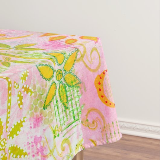 Abstracte bloemen en bladeren tafelkleed (Voorbeeld)