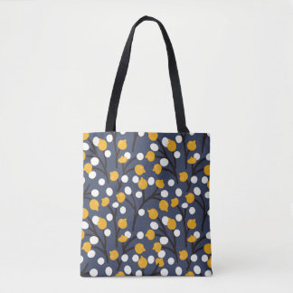 Abstracte bloemen en bladeren tote bag