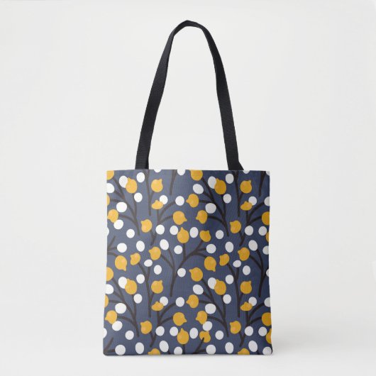 Abstracte bloemen en bladeren tote bag (Voorkant)