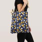 Abstracte bloemen en bladeren tote bag (Dichtbij)