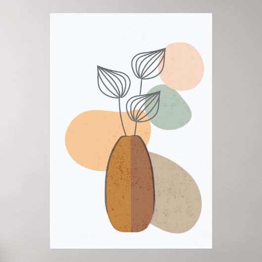 Abstracte bloemen- en bladvorm poster (Voorkant)