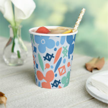 Abstracte Bloemen en Geometrisch Kleurrijk Patroon