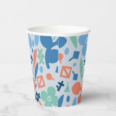 Abstracte Bloemen en Geometrisch Kleurrijk Patroon Papieren Bekers (Rechts)