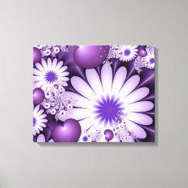 Abstracte bloemen en harten fractal verliefd worde canvas afdruk