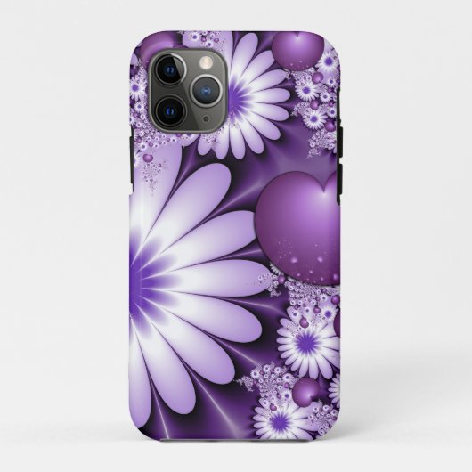 Abstracte bloemen en harten vallen in liefde Fract Case-Mate iPhone Case (Achterkant)