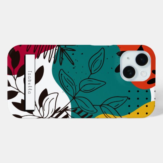 Abstracte bloemen en kleurrijke schilderij Hoesje- Case-Mate iPhone Case (Achterkant (horizontaal))