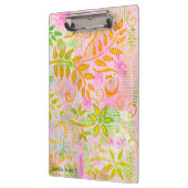 Abstracte bloemen en lederen Klembord (Links)