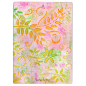 Abstracte bloemen en lederen Klembord (Achterkant)