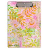 Abstracte bloemen en lederen Klembord (Voorkant)