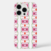 Abstracte bloemen en rode lippenstift Case-Mate iPhone case (Achterkant)
