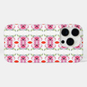 Abstracte bloemen en rode lippenstift Case-Mate iPhone case (Achterkant (horizontaal))