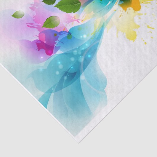 Abstracte bloemen en wolken - Weefselpapier Tissuepapier (Detail)