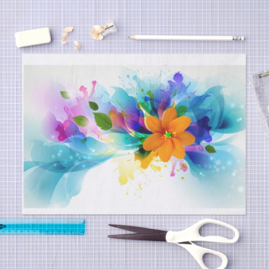Abstracte bloemen en wolken - Weefselpapier Tissuepapier (Craft)