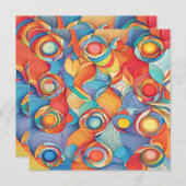 Abstracte Bloemen Feestdagenkaart (Voorkant / Achterkant)