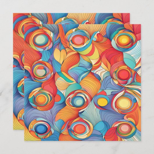 Abstracte Bloemen Feestdagenkaart (Voorkant / Achterkant)