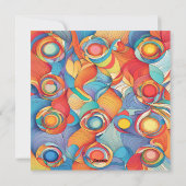 Abstracte Bloemen Feestdagenkaart (Achterkant)