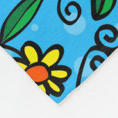 Abstracte bloemen fleece deken (Hoek)