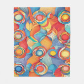 Abstracte Bloemen Fleece Deken (Voorkant)