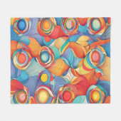 Abstracte Bloemen Fleece Deken (Voorkant (Horizontaal))
