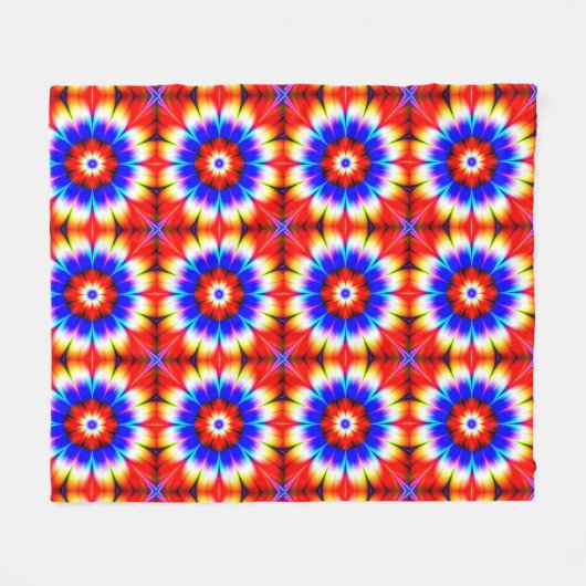 Abstracte bloemen fleece deken (Voorkant (Horizontaal))