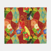 Abstracte bloemen fleece deken (Voorkant (Horizontaal))