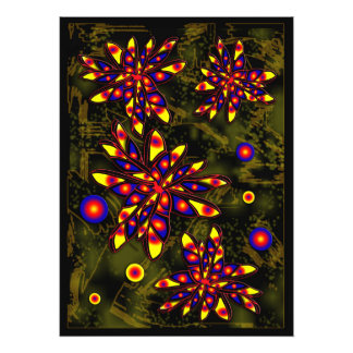 Abstracte bloemen foto afdruk