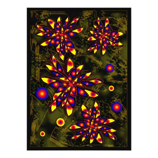 Abstracte bloemen foto afdruk (Voorkant)