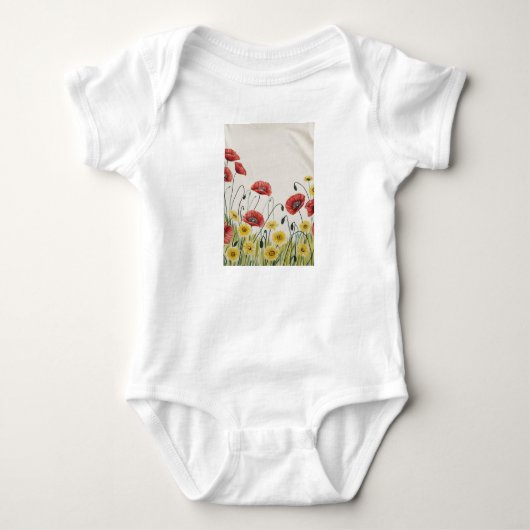 Abstracte bloemen gecombineerd met geometrische pa romper (Voorkant)