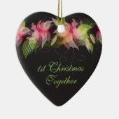 Abstracte Bloemen Gepersonaliseerde Kerst Ornament (Rechts)