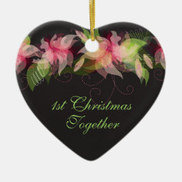 Abstracte Bloemen Gepersonaliseerde Kerst Ornament