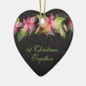 Abstracte Bloemen Gepersonaliseerde Kerst Ornament (Links)