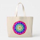 Abstracte bloemen Grote Canvas tas (Achterkant)