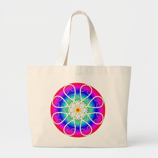 Abstracte bloemen Grote Canvas tas (Voorkant)