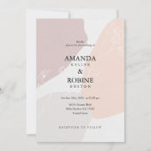 Abstracte Bloemen Huwelijksuitnodigingen Kaart (Voorkant)