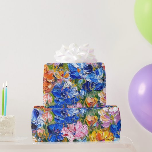 Abstracte Bloemen Impressionist  Cadeaupapier (Feestgeschenken)