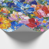 Abstracte Bloemen Impressionist Cadeaupapier (Hoek)