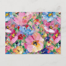 Abstracte Bloemen Impressionistische Briefkaart