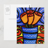 Abstracte Bloemen in Briefkaart van de Kunst van (Voorkant / Achterkant)