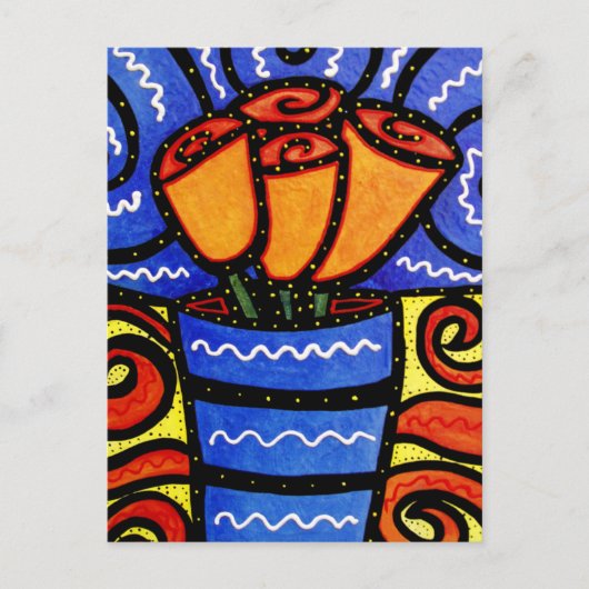 Abstracte Bloemen in Briefkaart van de Kunst van (Voorkant)