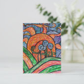 Abstracte Bloemen in Briefkaart van de Kunst van (Staand voorkant)