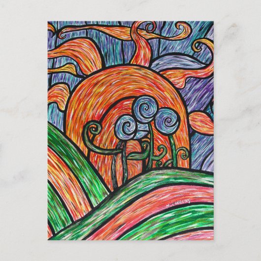 Abstracte Bloemen in Briefkaart van de Kunst van (Voorkant)