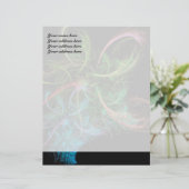 Abstracte bloemen in de ruimte briefhoofd (Staand voorkant)