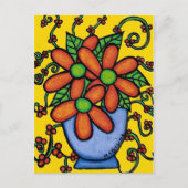 Abstracte bloemen in een vaas kleurrijk Briefkaart (Voorkant)