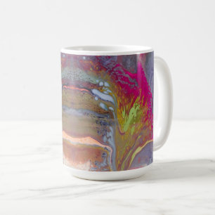 Abstracte bloemen in felle kleuren koffiemok