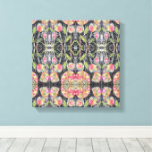Abstracte Bloemen in Gemengde Techniek Canvas Afdruk (Insitu (Houten vloer))