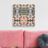 Abstracte Bloemen in Gemengde Techniek Canvas Afdruk (Insitu (Woonkamer))