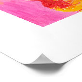 Abstracte bloemen in roze, tangerine en goud poster (Hoek)